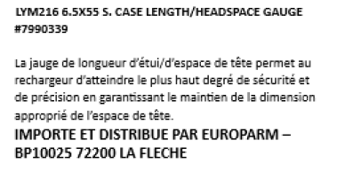 Photo LYM216.PNG Rifle case Length / Headspace gauge