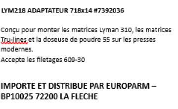 Photo LYM218.PNG Adaptateur Lyman 7/8 x 14