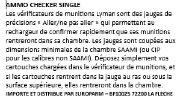 Photo LYM224 à LYM235.PNG Lyman Ammo checker single caliber