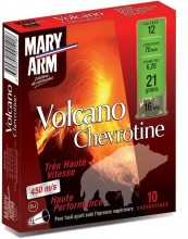 Photo MAR1120-Origine-Web Cartouches Mary Arm chevrotine Volcano Haute vitesse - Cal. 12/70