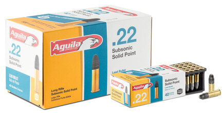 Cartridges 22 LR Aguila Solid Point Subsonic