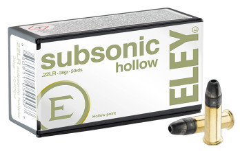 Eley Subsonic Hollow point cal .22 LR cartridges