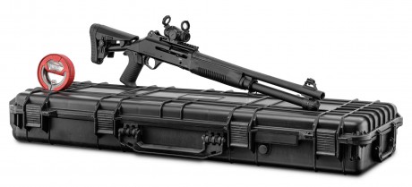 Photo PCKAK321-13 AKSA S4 semi-auto shotgun pack 18.5'' barrel with red dot FALKE S