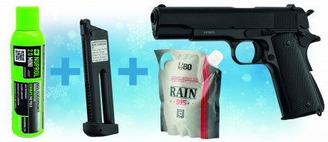 Pack de Noel KP13 GBB KJ Works + Gaz + billes + ...