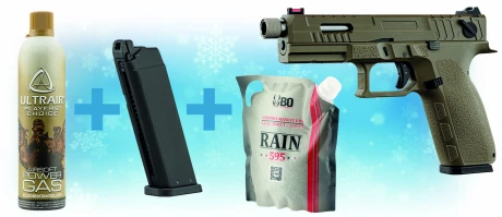 Pack de Noel KP13 GBB KJ Works + Gaz + billes + ...