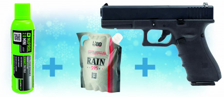 Pack de Noel réplique GBB Raven EU7 Noir + billes ...