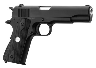 Photo PG1123-01.jpg Réplique GBB 1911 noir grip marron Golden Eagle