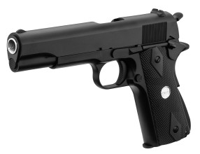 Photo PG1123-04.jpg Réplique GBB 1911 noir grip marron Golden Eagle