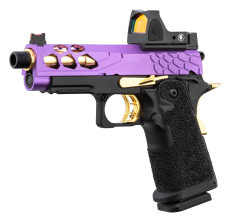 Photo PG9011-03.jpg Pistolet Airsoft GBB Stryk Hi-Capa 4.3 + RMR violet/or Lancer Tactical