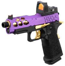 Photo PG9011-04.jpg Pistolet Airsoft GBB Stryk Hi-Capa 4.3 + RMR violet/or Lancer Tactical