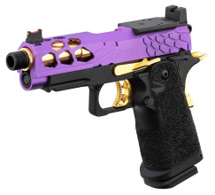 Photo PG9012-04.jpg Pistolet Airsoft GBB Stryk Hi-Capa 4.3 violet/or Lancer Tactical