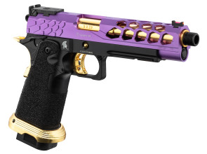 Photo PG9013-02.jpg Pistolet Airsoft GBB Stryk Hi-Capa 5.1 Violet et Or Lancer Tactical