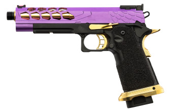 Photo PG9013-05.jpg Pistolet Airsoft GBB Stryk Hi-Capa 5.1 Violet et Or Lancer Tactical