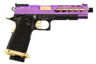 Photo PG9013-06.jpg Pistolet Airsoft GBB Stryk Hi-Capa 5.1 Violet et Or Lancer Tactical