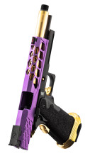 Photo PG9013-07.jpg Pistolet Airsoft GBB Stryk Hi-Capa 5.1 Violet et Or Lancer Tactical