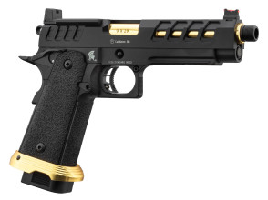 Photo PG9016-02.jpg Pistolet Airsoft GBB HERACLES Hi-Capa 5.1 Noir/Gold avec RMR Lancer Tactical