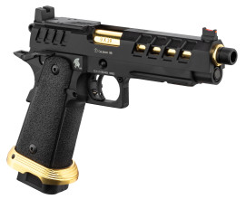 Photo PG9016-04.jpg Pistolet Airsoft GBB HERACLES Hi-Capa 5.1 Noir/Gold avec RMR Lancer Tactical