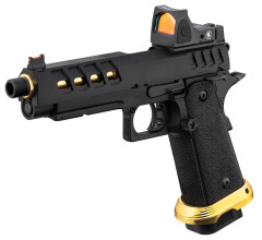 Photo PG9016-08.jpg Pistolet Airsoft GBB HERACLES Hi-Capa 5.1 Noir/Gold avec RMR Lancer Tactical