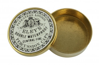 Empty box of vintage brass primers