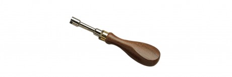 Chimney key with wooden handle