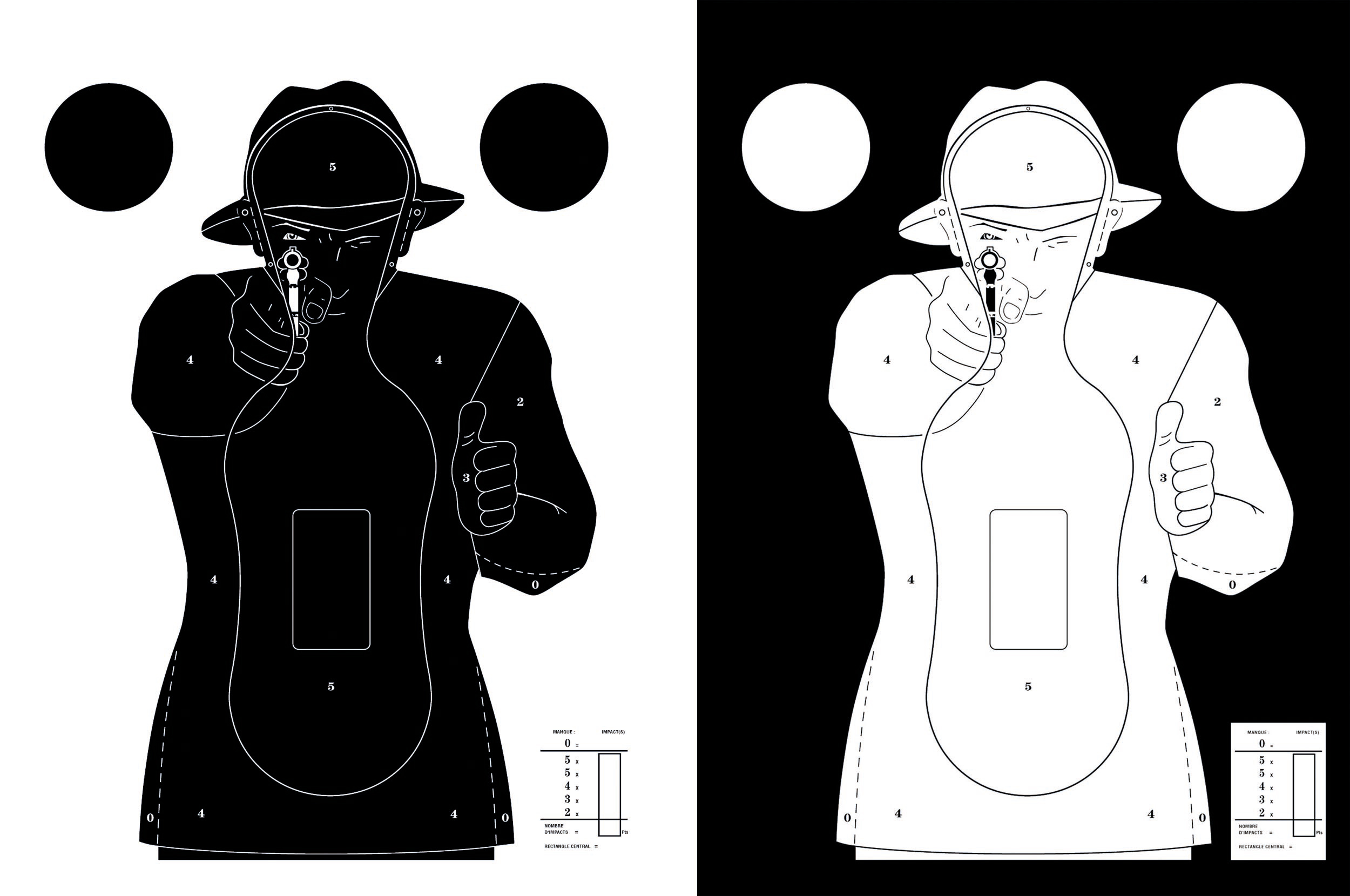 Cible de tir silhouette Noir B27S - 61x114cm pack de 100 ACTION TARGET -  Conditions Extremes
