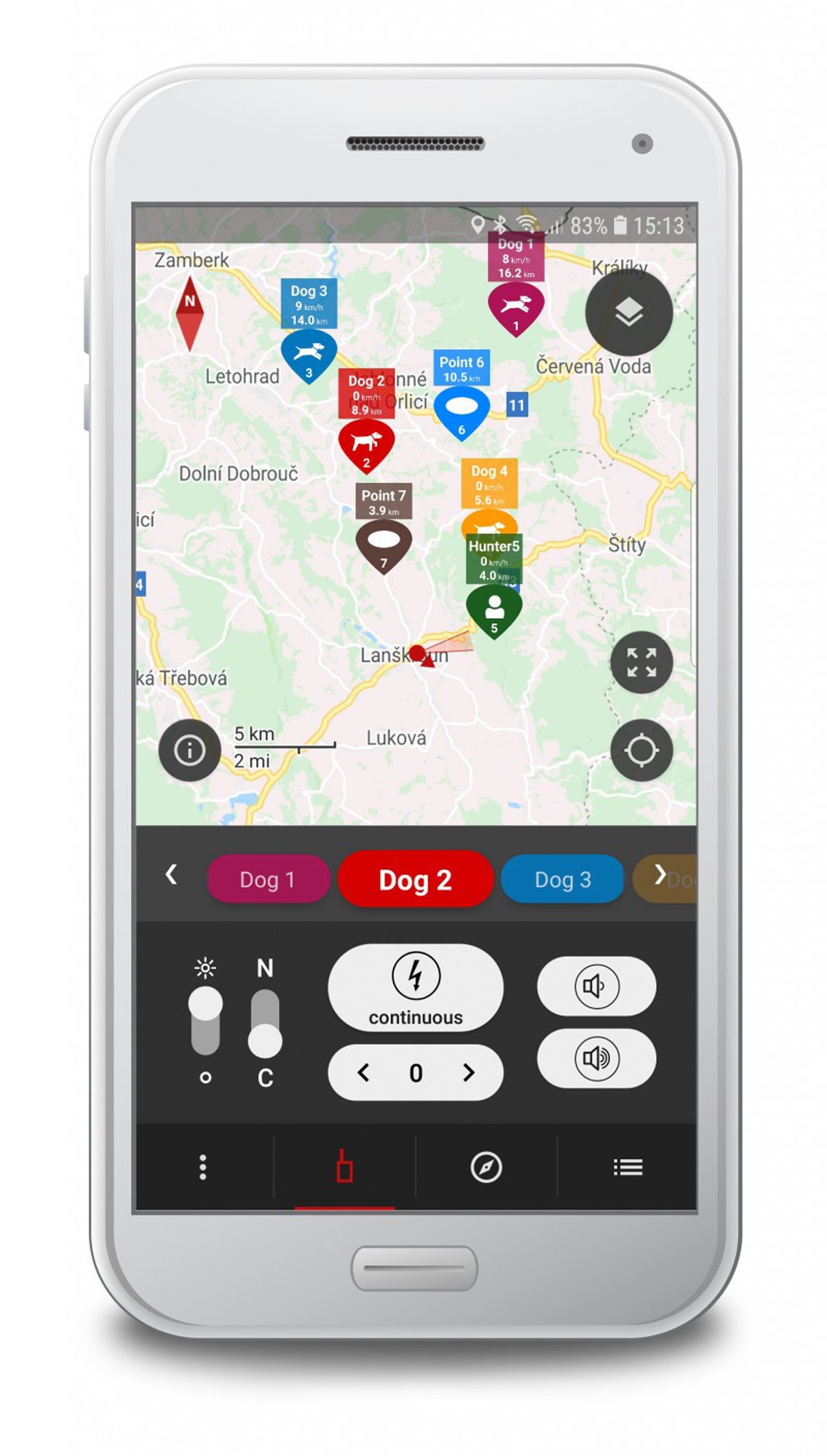 CH963103-22 Collier GPS et de dressage pour chiens DogTrace X30T  orange fluo