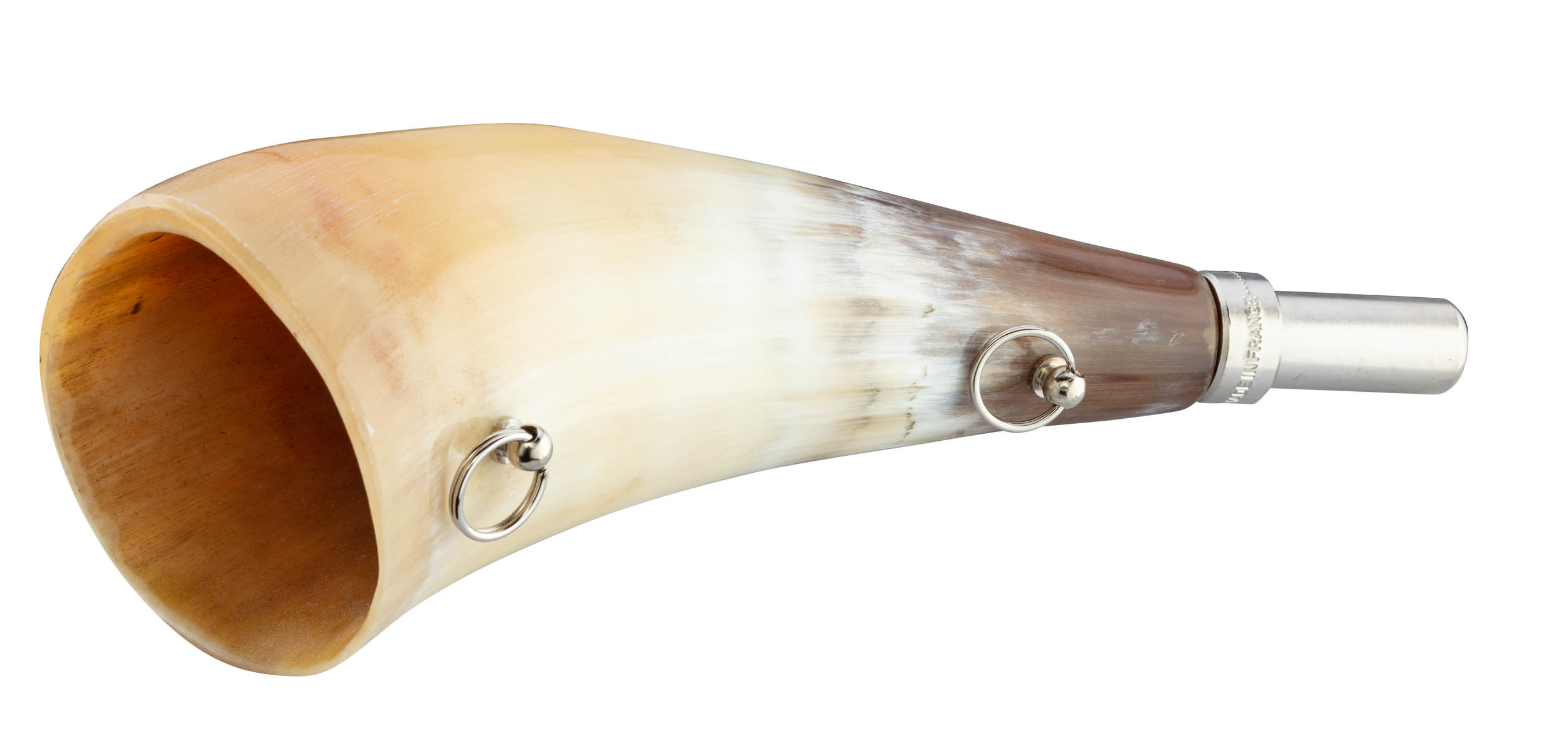 Corne de chasse 27 cm en corne naturelle Elless