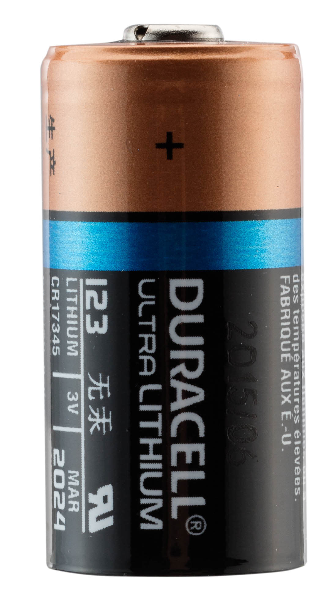 Pile CR123 Lithium 3V blister de 2 piles CR123 Duracell batterie
