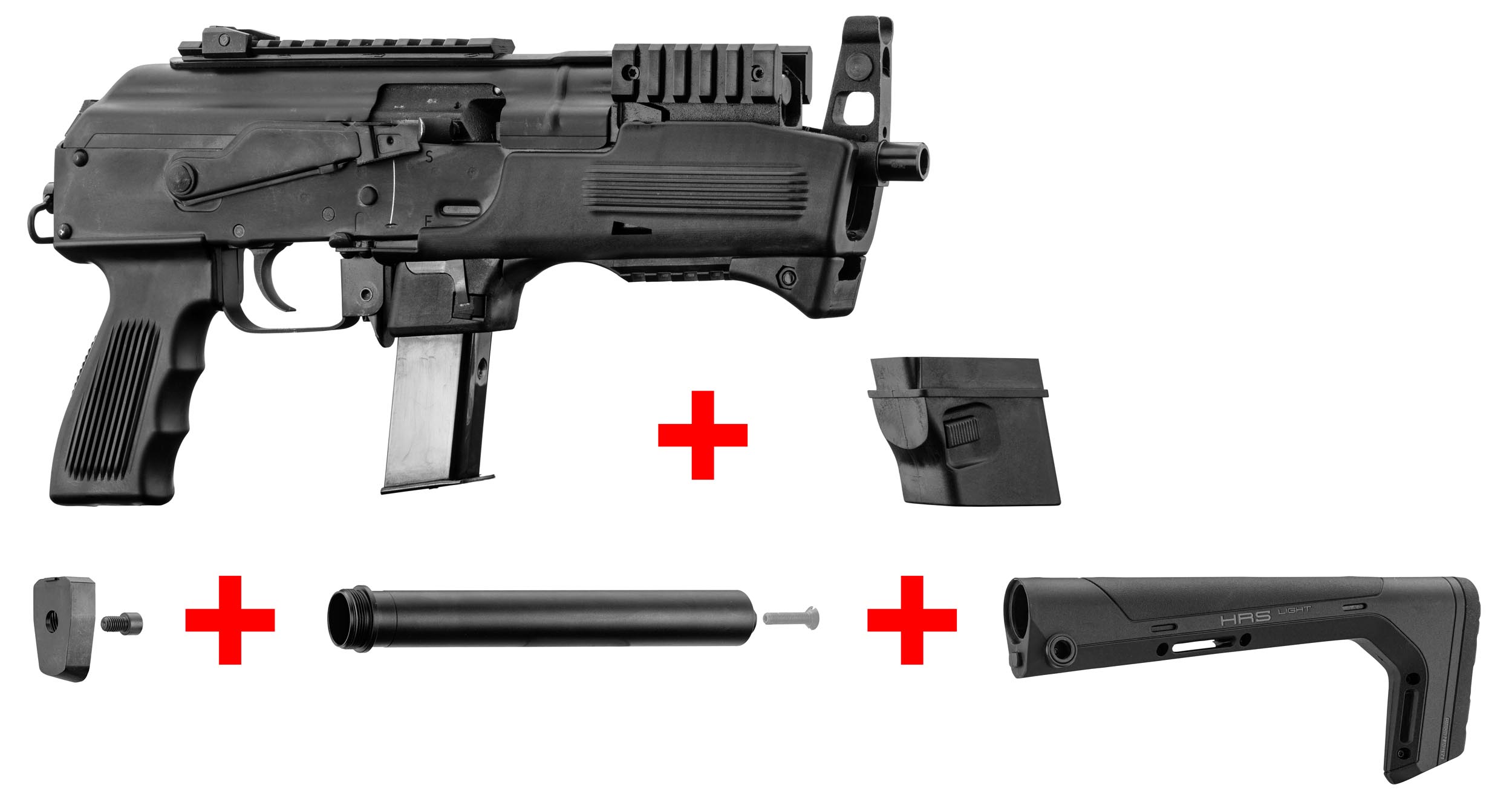 PCKZE963B PACK Pistolet Chiappa PAK 9 en calibre 9x19 mm + Crosse fixe HERA ARMS + adaptateur chargeur Glock - PCKZE963B