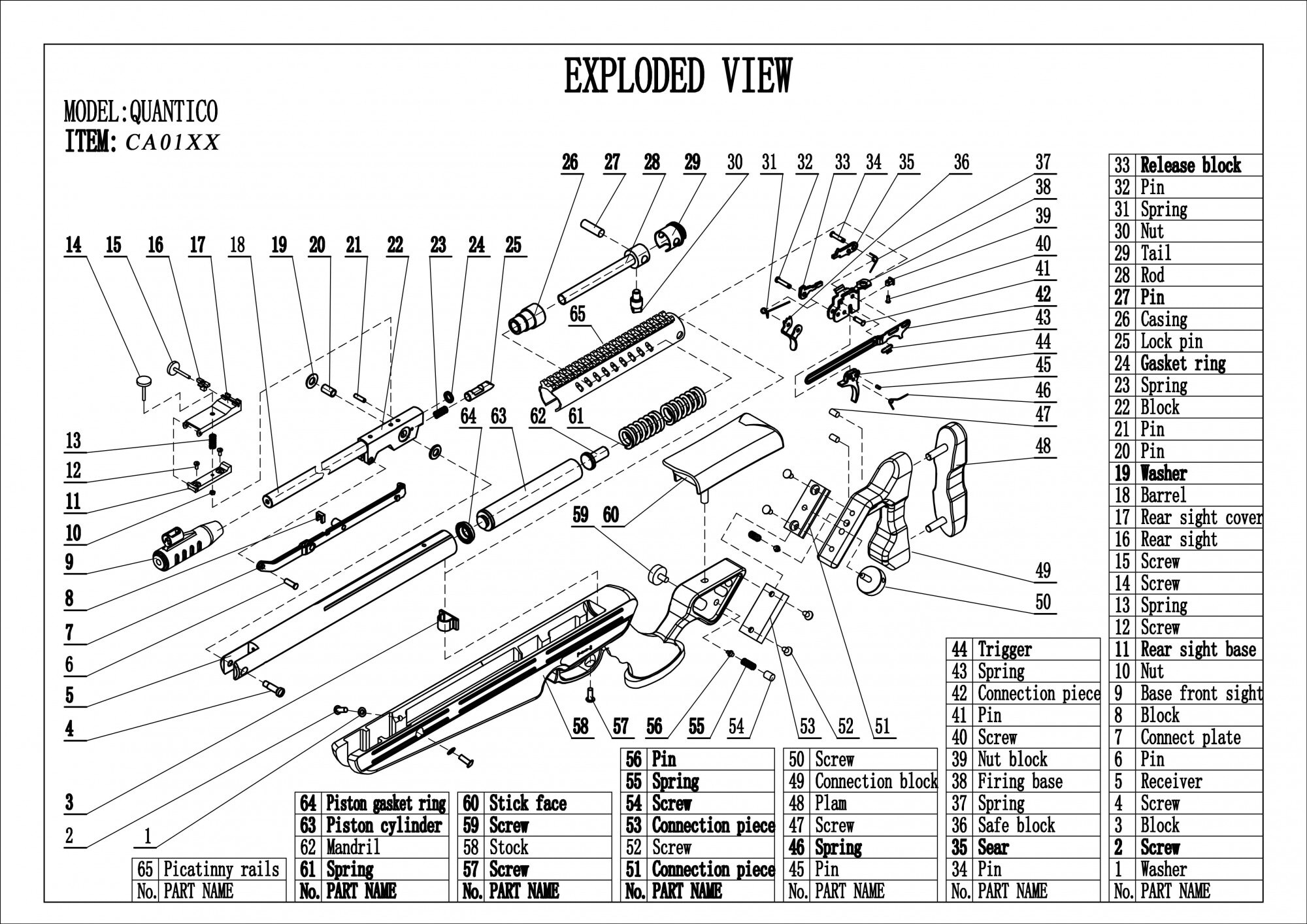 Air breaking rifle barrel QUANTICO